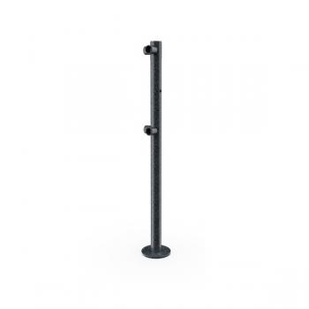 Oxgard Стойка ограждения L-образная с отверстием под фиксатор, 2 муфты слева (антик серебро, черный)